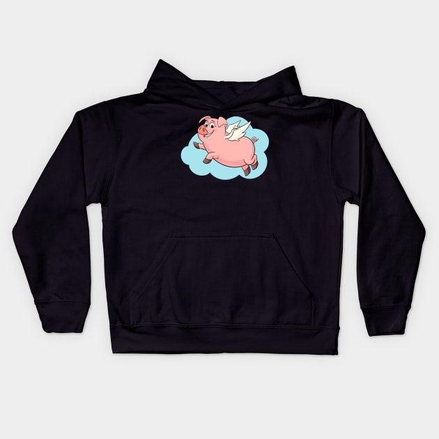 When Pigs Fly Kids Hoodie by GAMAS Threads